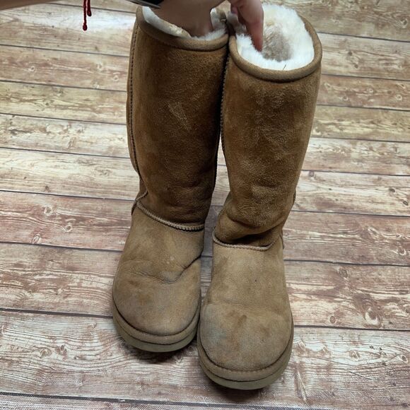 UGG Australia Womens Classic Tall 5815 Chestnut Boots Size 7 EU 38 - Picture 9 of 13